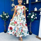 Grayson Detailed Midi Dress Floral Cream