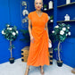 Opal Gold Clasp Detailed Midi Dress Amber
