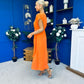 Opal Gold Clasp Detailed Midi Dress Amber