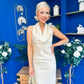Deirdre Cowl Neck Satin Occasion Dress Blush Yellow