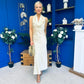 Deirdre Cowl Neck Satin Occasion Dress Blush Yellow