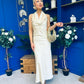 Deirdre Cowl Neck Satin Occasion Dress Blush Yellow