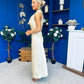 Deirdre Cowl Neck Satin Occasion Dress Blush Yellow