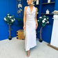 Deirdre Cowl Neck Satin Occasion Dress Blush