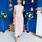 Faye Drop Waist Detailed Midi Dress Pink