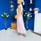 Faye Drop Waist Detailed Midi Dress Pink