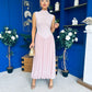 Faye Drop Waist Detailed Midi Dress Pink