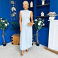 Faye Drop Waist Detailed Midi Dress Blue