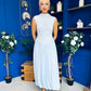 Faye Drop Waist Detailed Midi Dress Blue