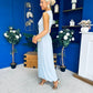 Faye Drop Waist Detailed Midi Dress Blue