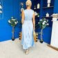 Blake Gathered Satin Occasion Dress Blue