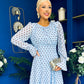 Kaylinn Banded Midi Dress Coco Polka Blue