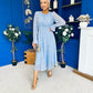 Kaylinn Banded Midi Dress Coco Polka Blue