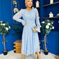 Kaylinn Banded Midi Dress Coco Polka Blue
