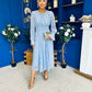 Kaylinn Banded Midi Dress Coco Polka Blue