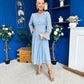 Kaylinn Banded Midi Dress Coco Polka Blue