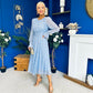 Kaylinn Banded Midi Dress Coco Polka Blue