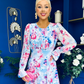 Kaylinn Banded Midi Dress Floral Pwr Blue