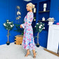 Kaylinn Banded Midi Dress Floral Pwr Blue