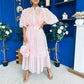 Nessa Frill Detail Occasion Dress Baby Pink