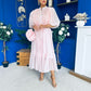 Nessa Frill Detail Occasion Dress Baby Pink