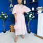 Nessa Frill Detail Occasion Dress Baby Pink