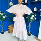 Nessa Frill Detail Occasion Dress Baby Pink