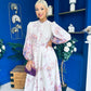 Martina Detailed Occasion Shirt Dress Floral Cream