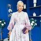 Martina Detailed Occasion Shirt Dress Floral Cream