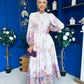 Martina Detailed Occasion Shirt Dress Floral Cream