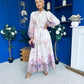 Martina Detailed Occasion Shirt Dress Floral Cream