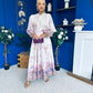 Martina Detailed Occasion Shirt Dress Floral Cream