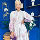 Martina Detailed Occasion Shirt Dress Floral Cream