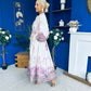 Martina Detailed Occasion Shirt Dress Floral Cream
