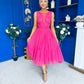 Kim Lace & Tulle Occasion Dress Fuchsia