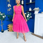 Kim Lace & Tulle Occasion Dress Fuchsia