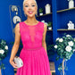 Kim Lace & Tulle Occasion Dress Fuchsia