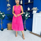 Kim Lace & Tulle Occasion Dress Fuchsia