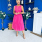 Kim Lace & Tulle Occasion Dress Fuchsia