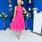 Kim Lace & Tulle Occasion Dress Fuchsia