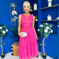 Kim Lace & Tulle Occasion Dress Fuchsia