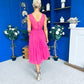 Kim Lace & Tulle Occasion Dress Fuchsia