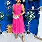 Kim Lace & Tulle Occasion Dress Fuchsia