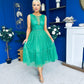 Kim Lace & Tulle Occasion Dress Emerald