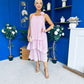 Portia Layered Chiffon Midi Dress Pink