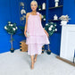 Portia Layered Chiffon Midi Dress Pink