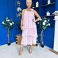 Portia Layered Chiffon Midi Dress Pink