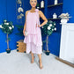 Portia Layered Chiffon Midi Dress Pink