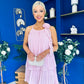 Portia Layered Chiffon Midi Dress Pink