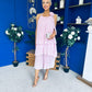 Portia Layered Chiffon Midi Dress Pink